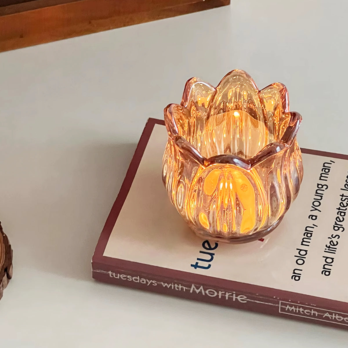 Tulip Design Glass Scented Candle Holder