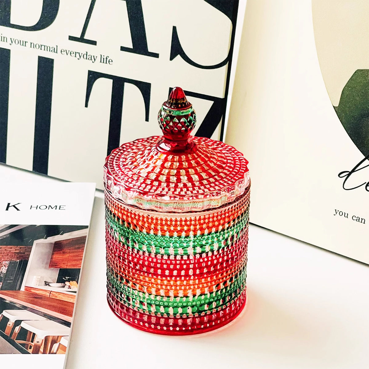 Vintage Candy-glow Color Glass Jar