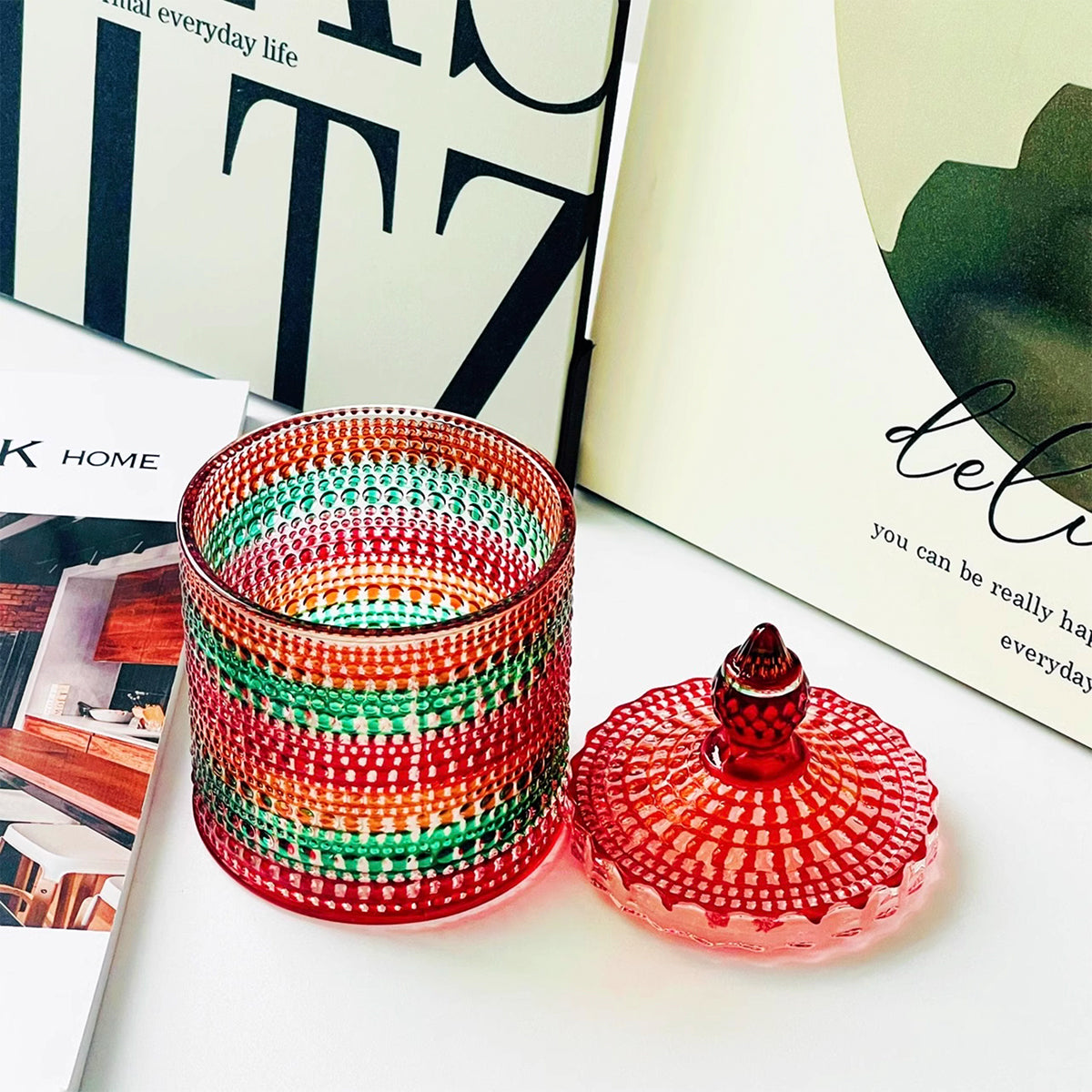 Vintage Candy-glow Color Glass Jar