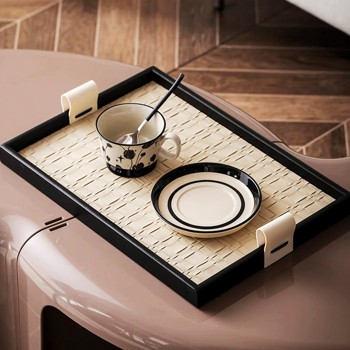 Woven Faux Leather Tray
