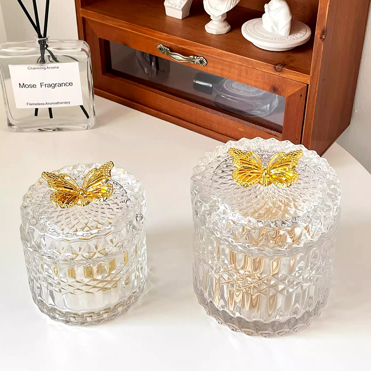 Butterfly Edition Embossed Glass Jar