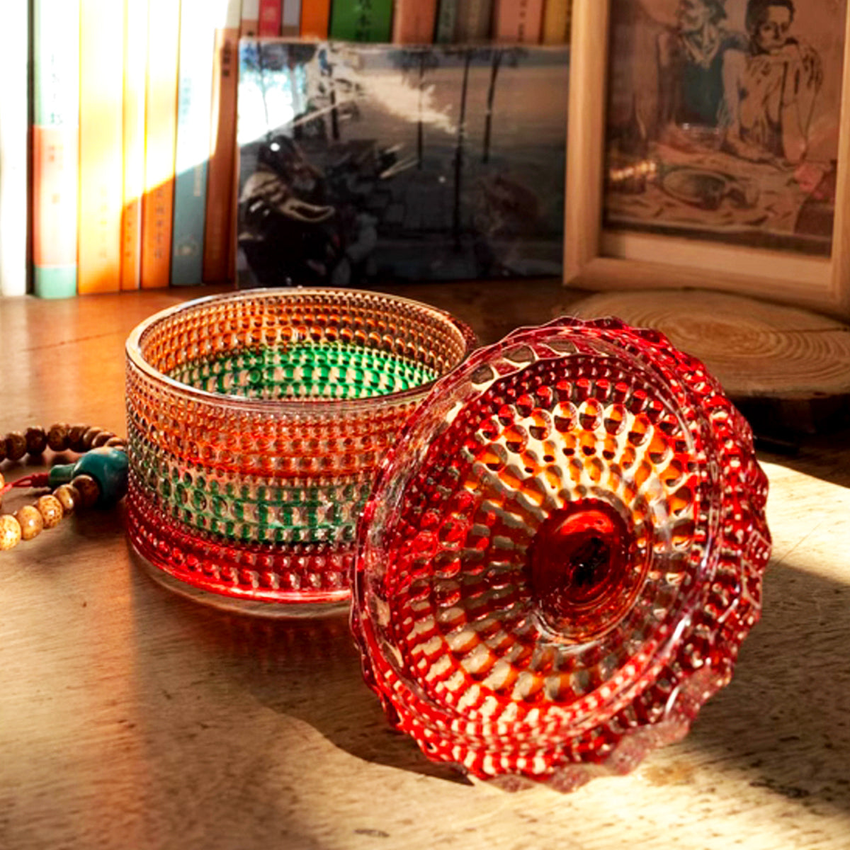 Vintage Candy-glow Color Glass Jar