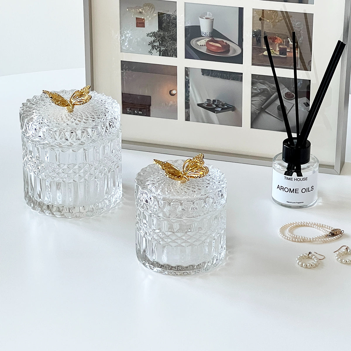 Butterfly Edition Embossed Glass Jar