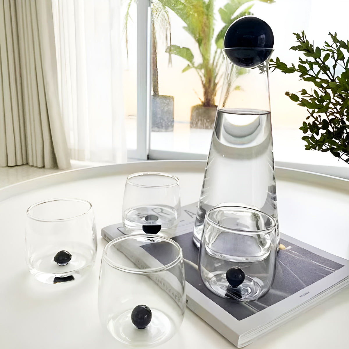 French-Style Amber Dot Glass Tumbler