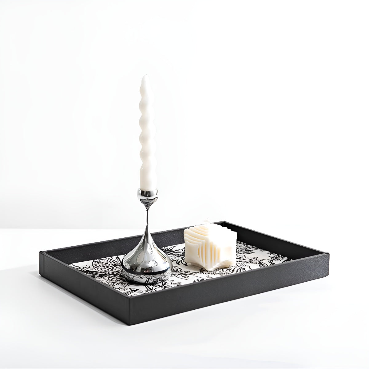 Vintage Bloom Tray with Embossed Floral