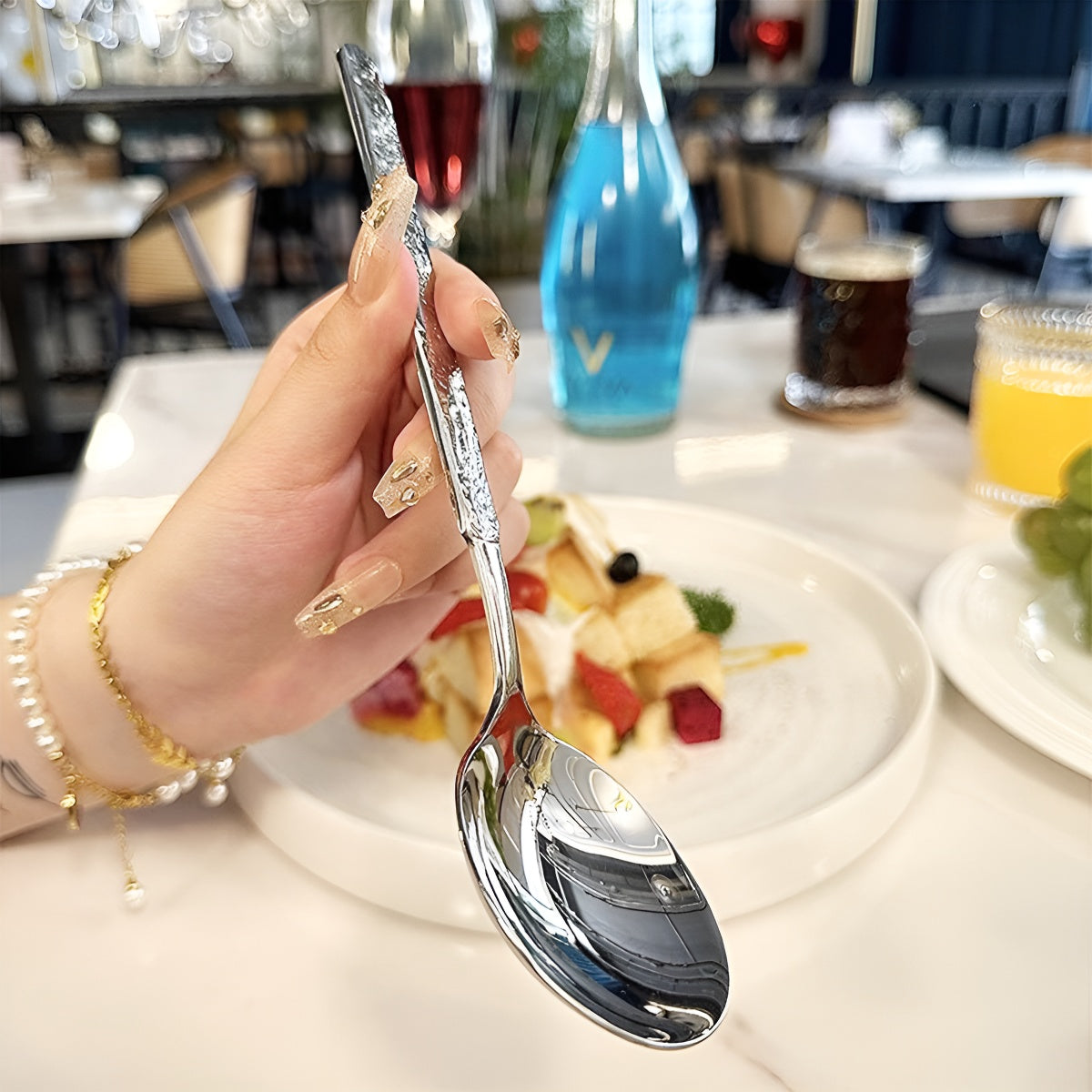 Stainless Steel Textured Handle Spoons