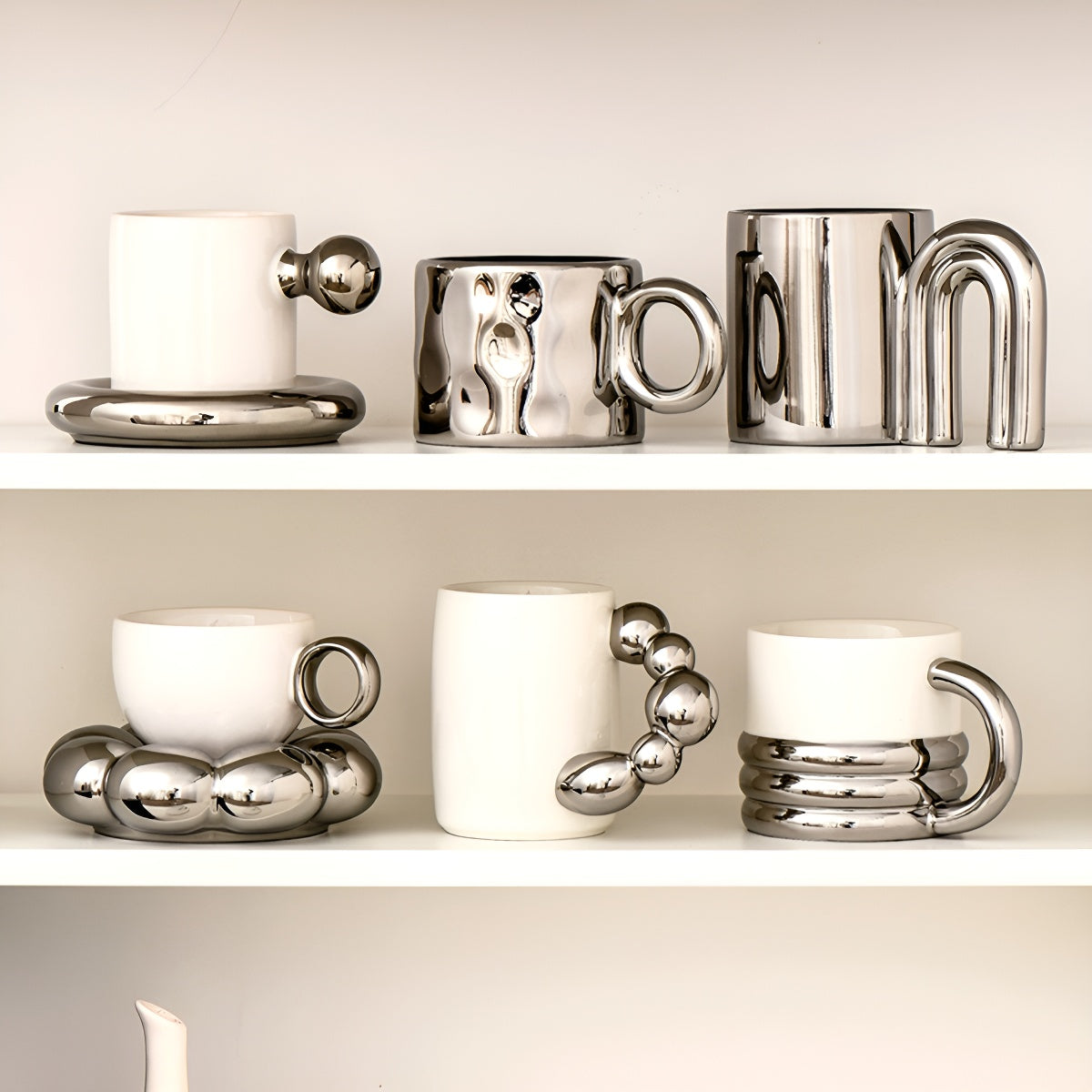Gourd Handle Ceramic Mug