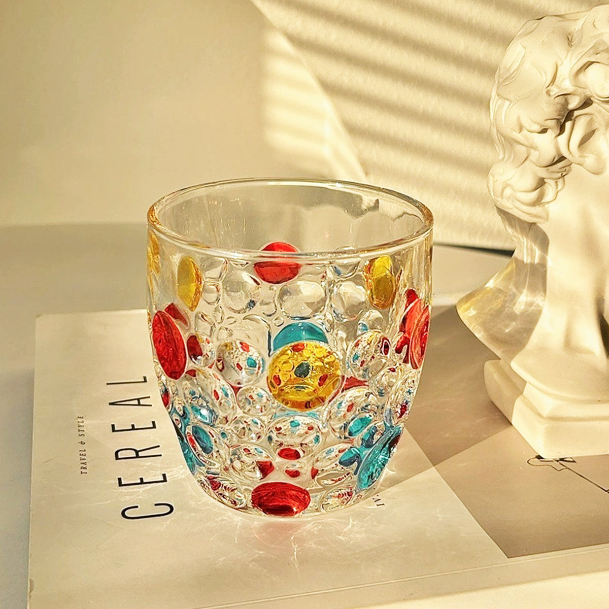 Hand-Painted Polka Dot Glass Tumbler