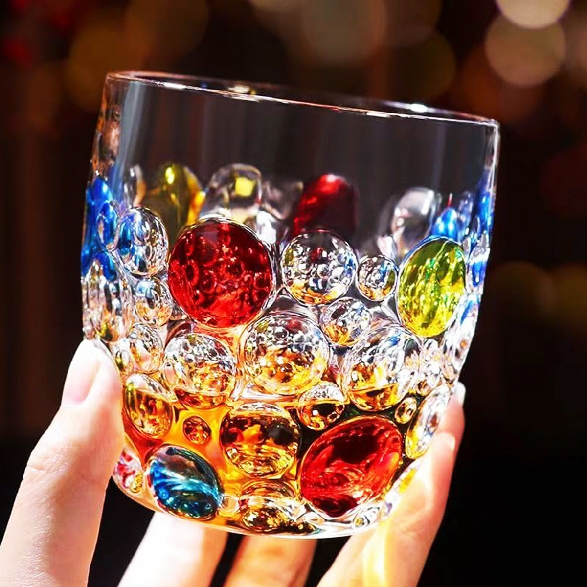 Hand-Painted Polka Dot Glass Tumbler