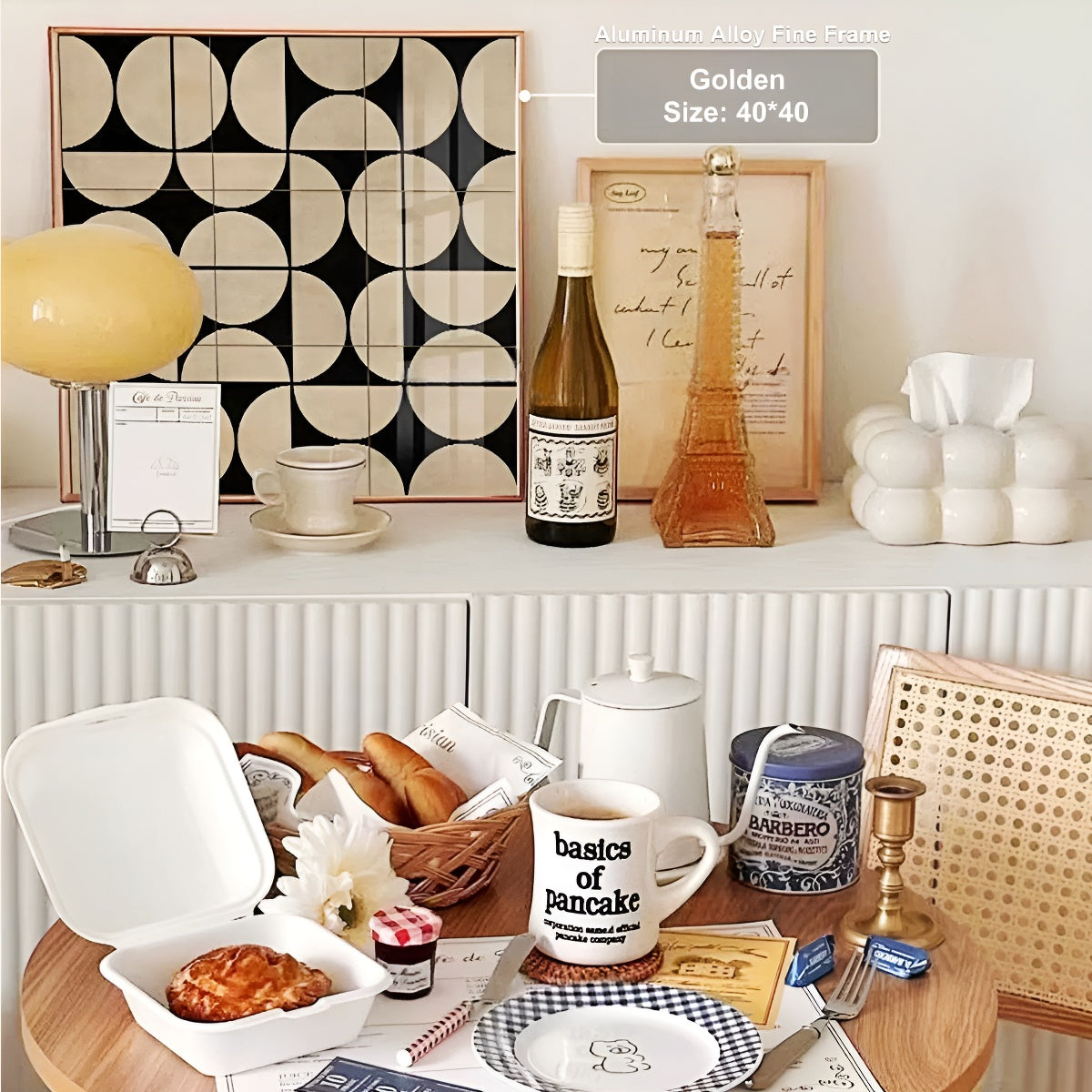 Wabi-sabi Style Geometric Decorative Oil Painting