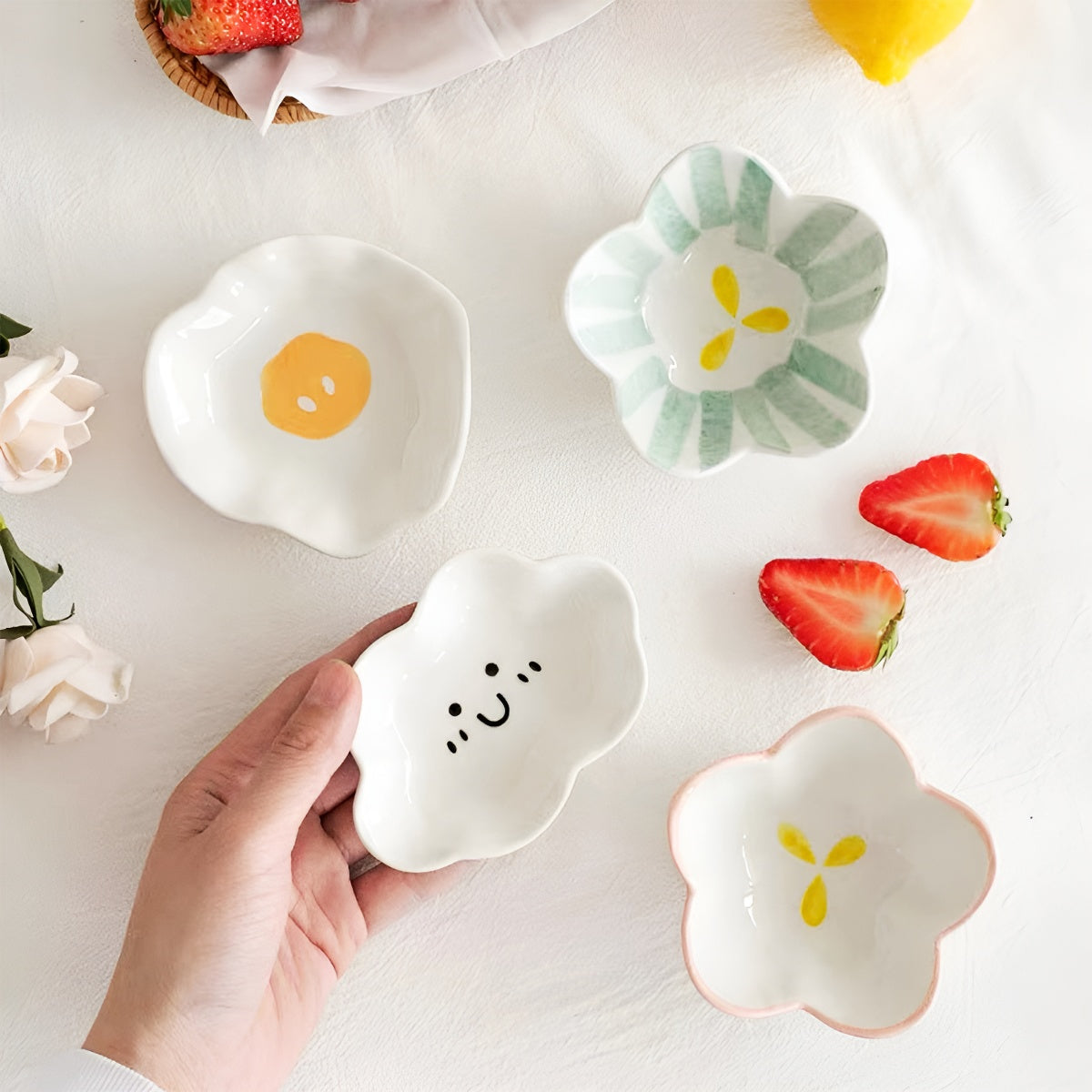 Cute Flower & Cloud Shaped Ceramic Mini Plates