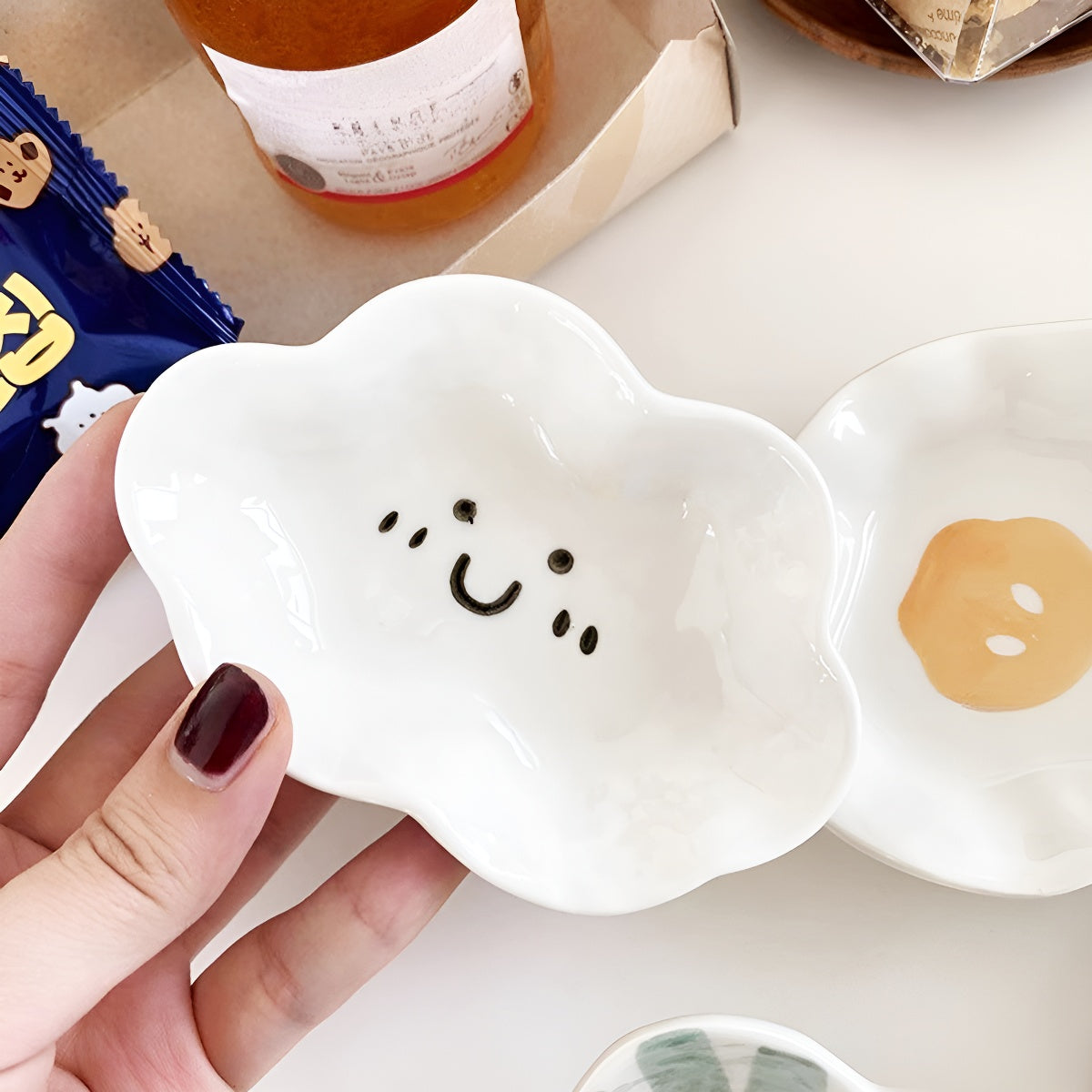Cute Flower & Cloud Shaped Ceramic Mini Plates
