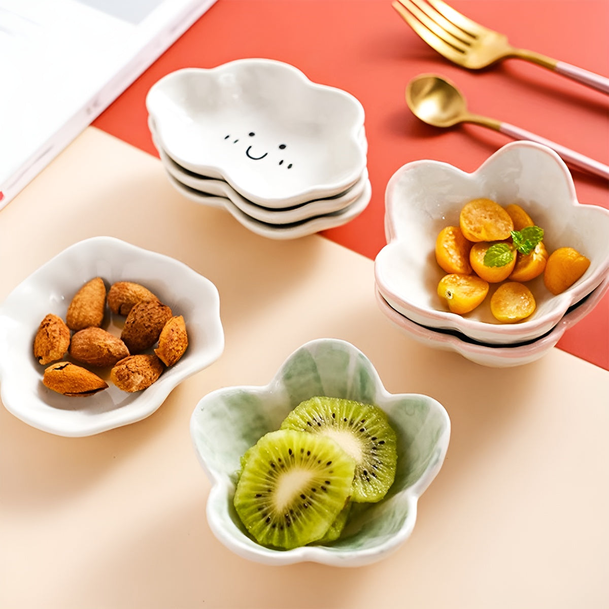 Cute Flower & Cloud Shaped Ceramic Mini Plates
