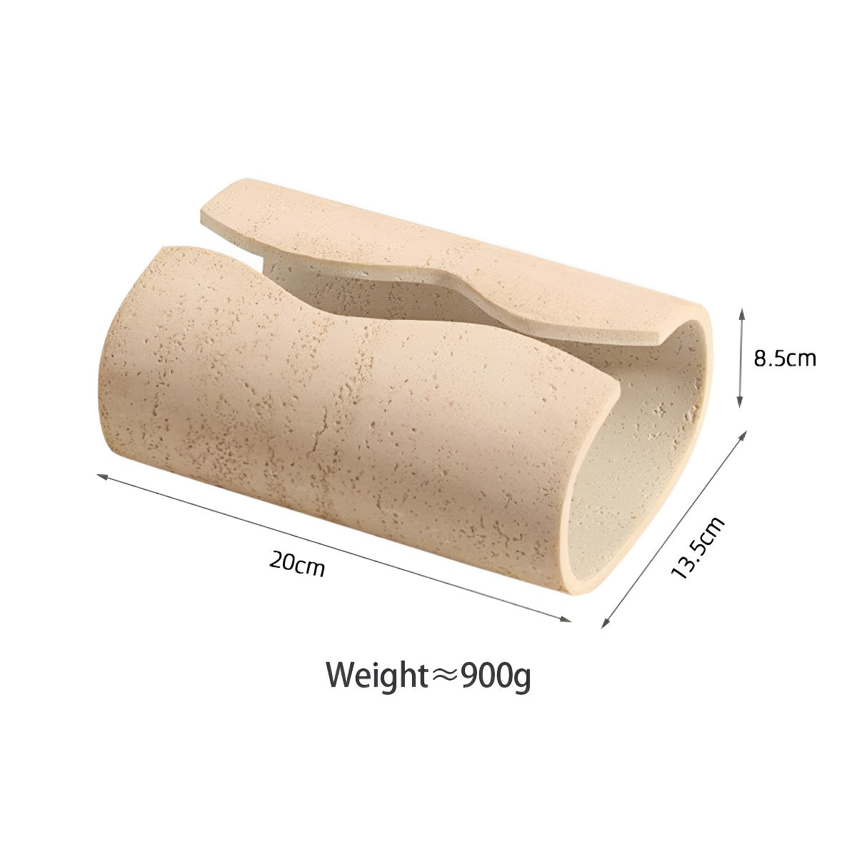 Curved Travertine Tissue Box