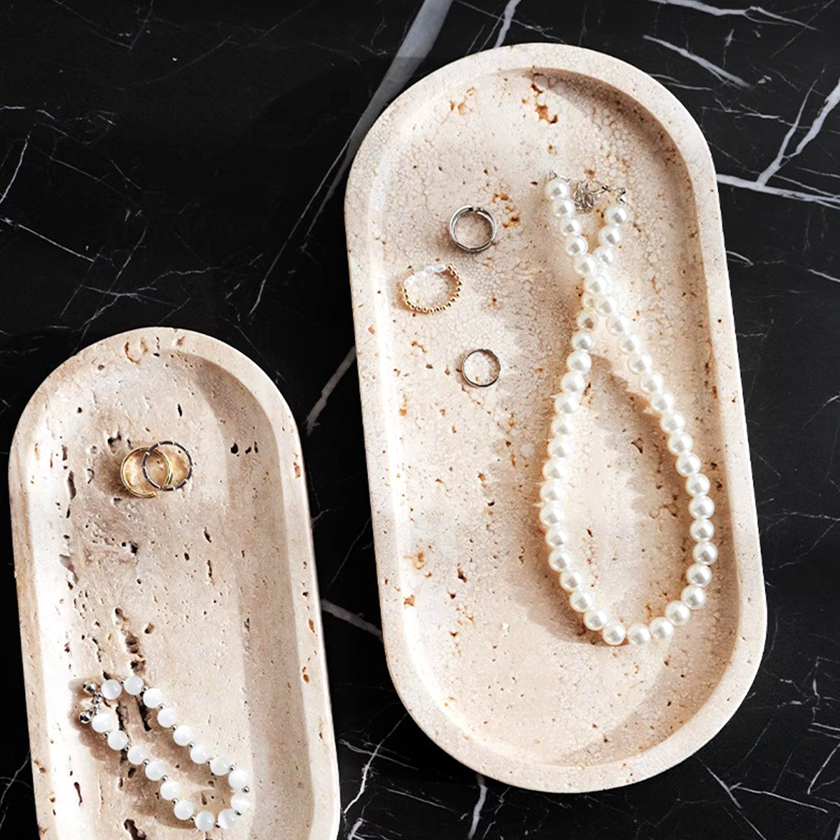 Travertine Oval Tray