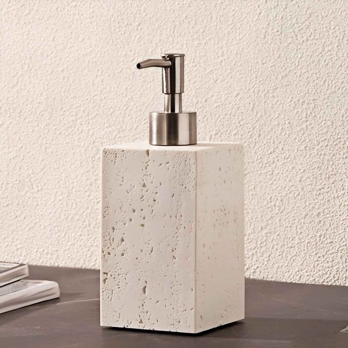Travertine Shampoo Lotion Dispenser Square Bottle