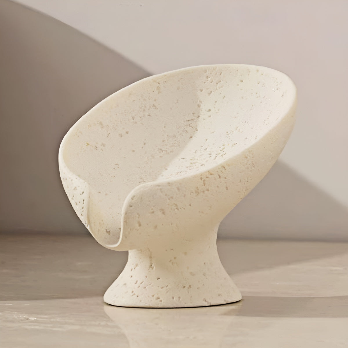 Travertine Lotus-Inspired Soap Dish