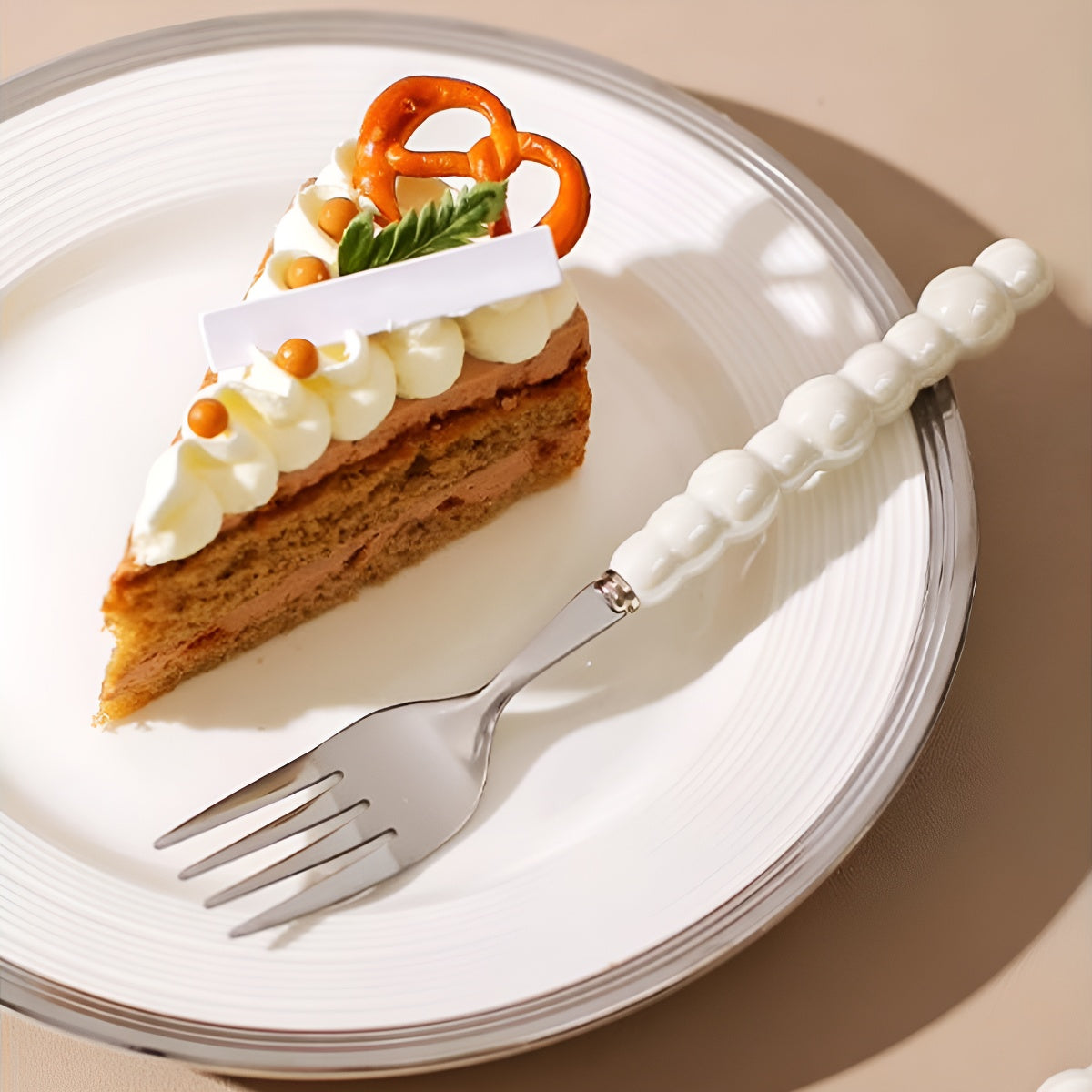4PCS Pearl Inspired Ceramic Handle Stainless Steel Cutlery Set