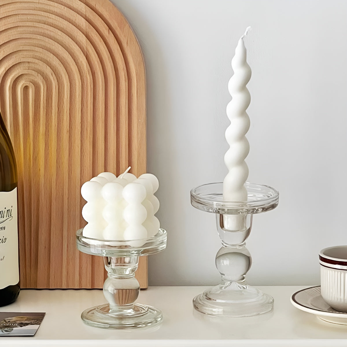 Transparent Crystal Glass Candlestick