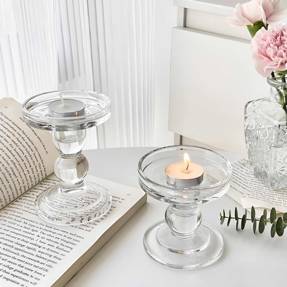Transparent Crystal Glass Candlestick