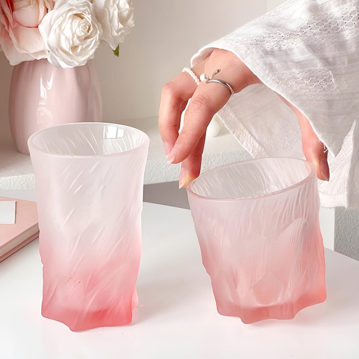 Frosted Pink Irregular Tumbler