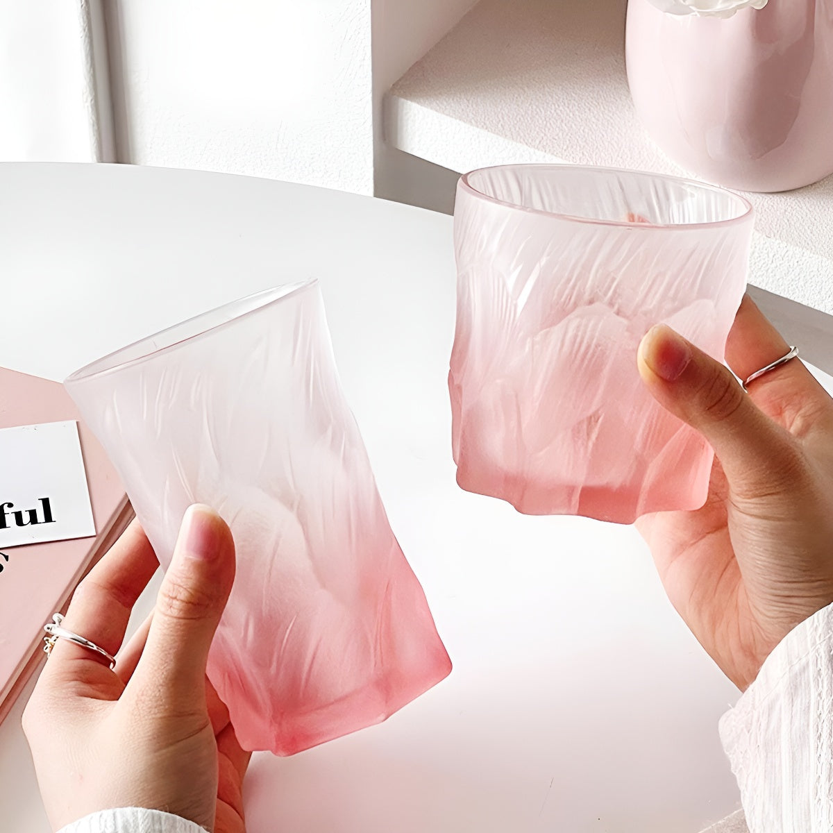 Frosted Pink Irregular Tumbler