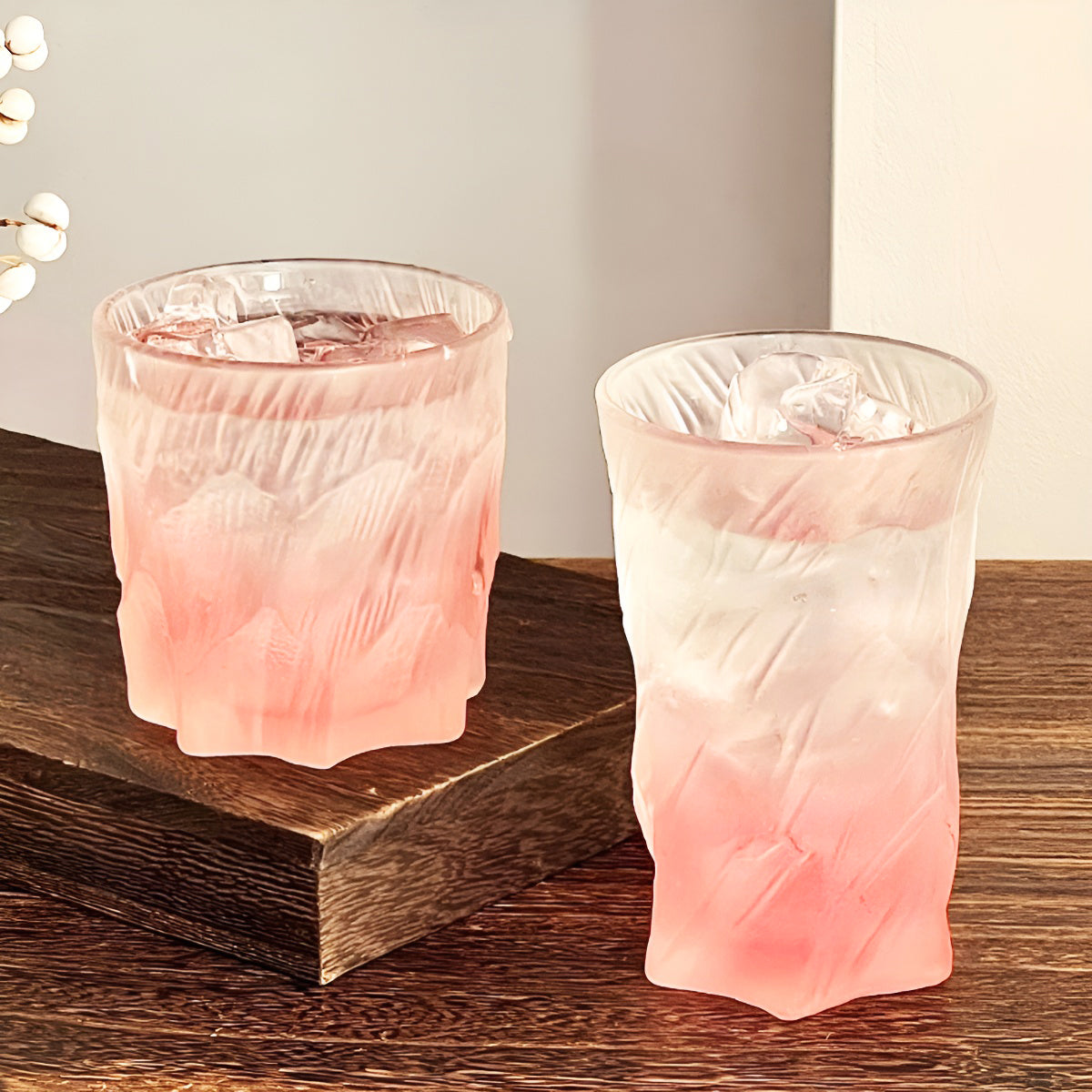 Frosted Pink Irregular Tumbler