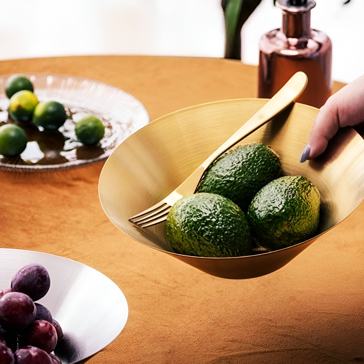 Brushed Gold Stainless Steel Salad Bowl