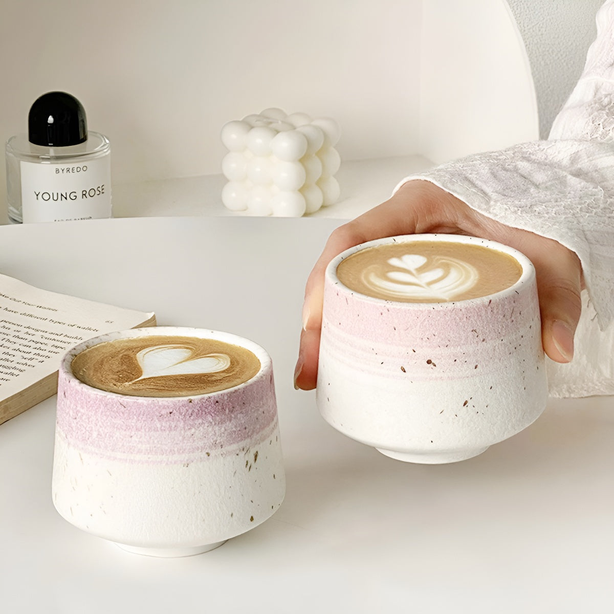 Vintage Pink Gradient Ceramic Coffee Mug