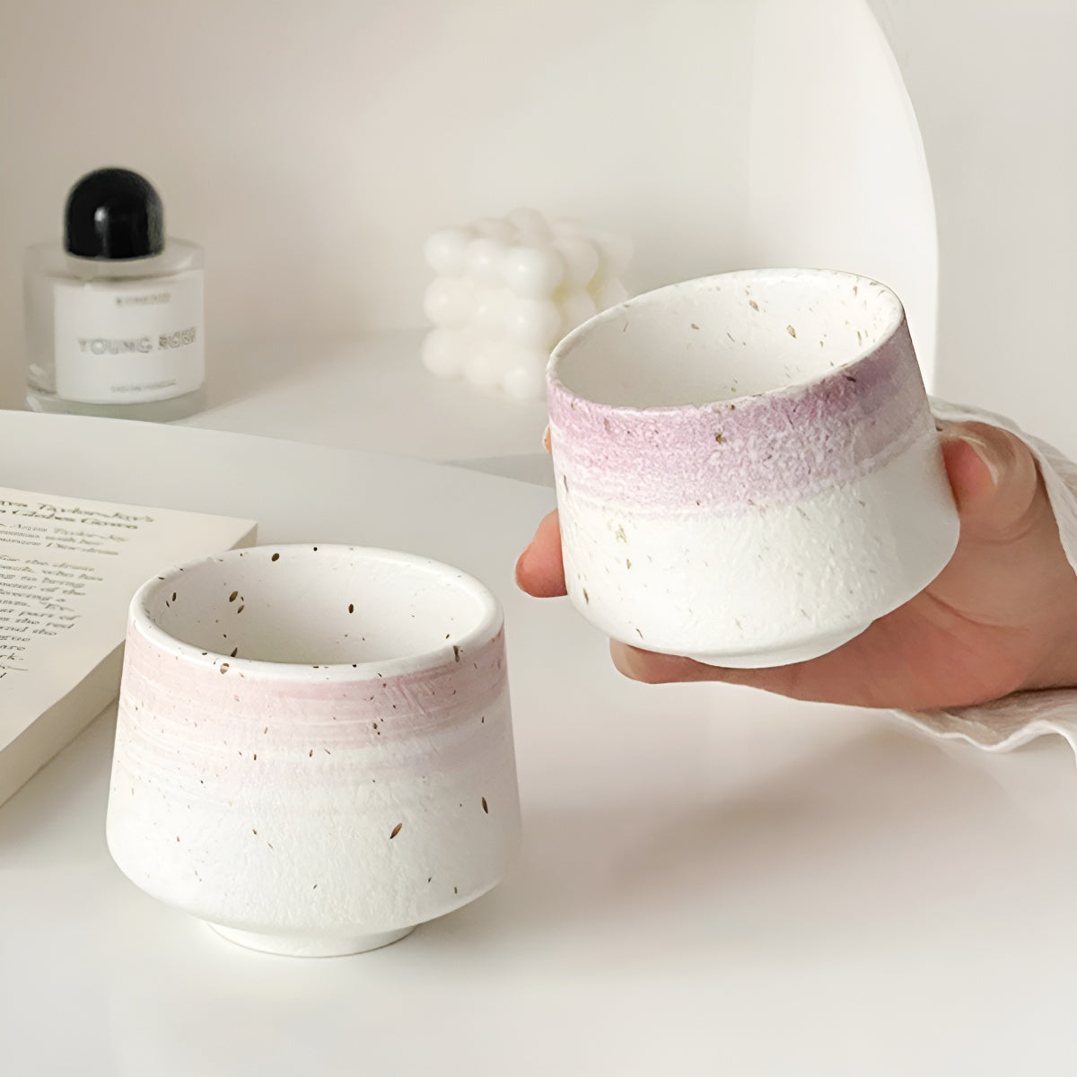 Vintage Pink Gradient Ceramic Coffee Mug