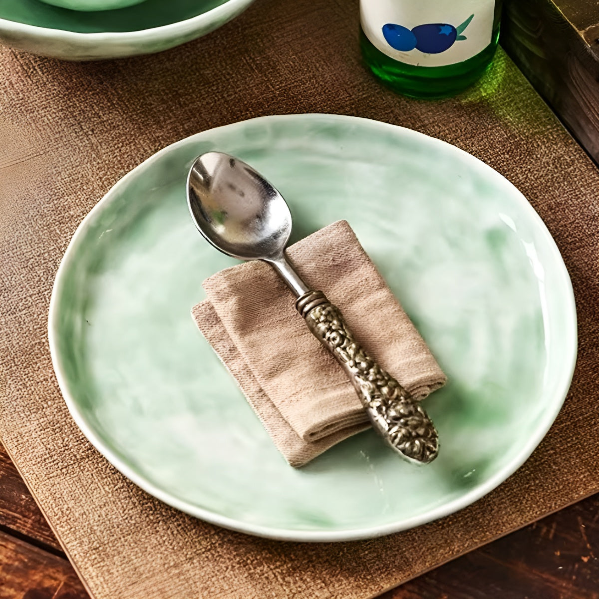 Green Ceramic Dinning Plate