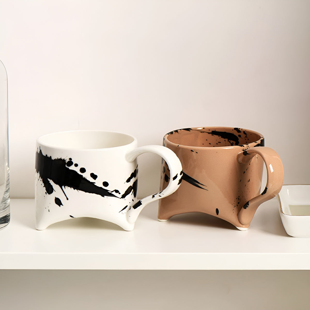 Ink Splash Ceramic Mug with Handle