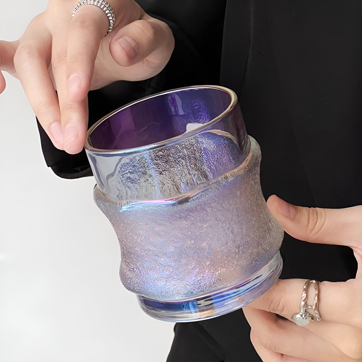 Iridescent Purple Glow Frosted Glass