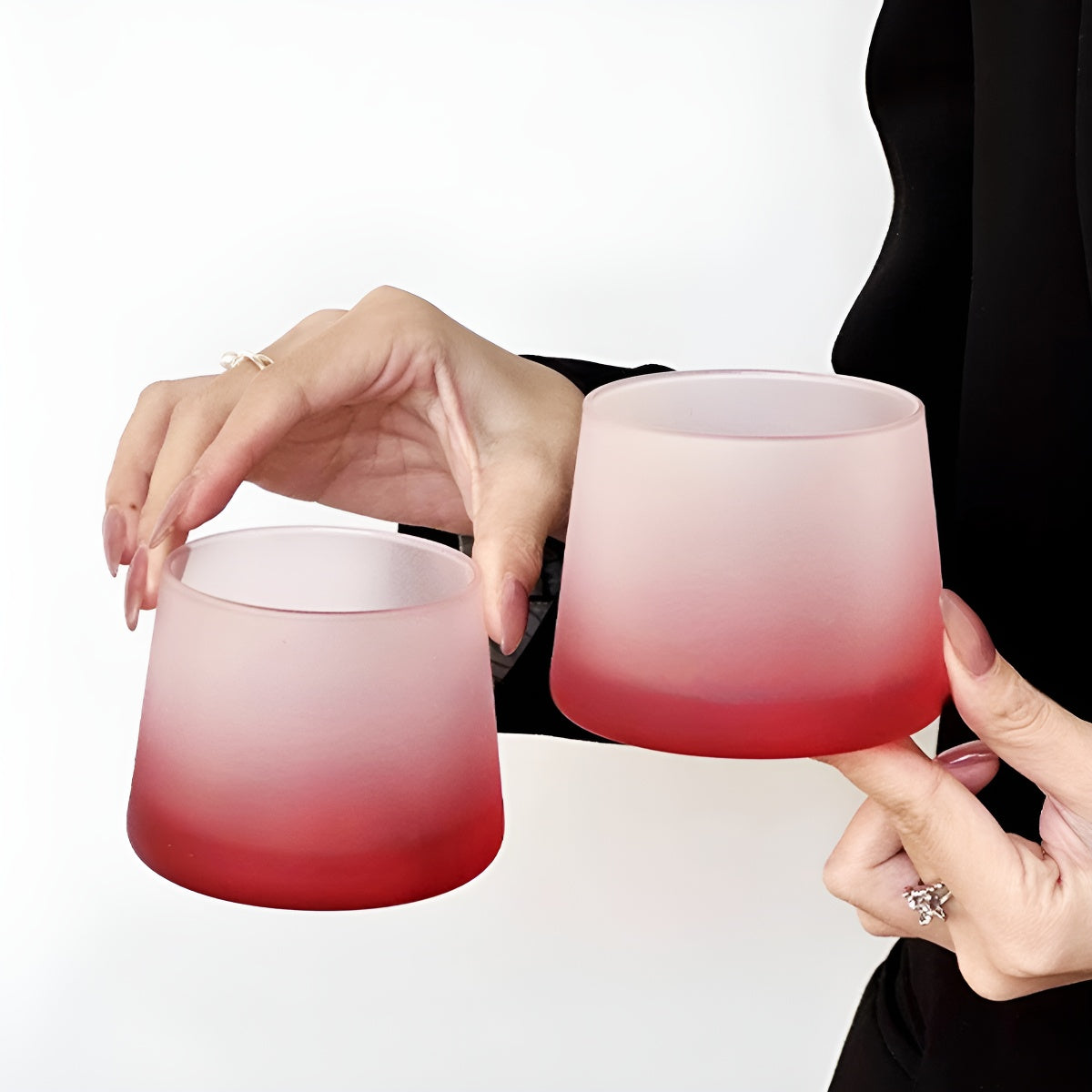 Red Frost Gradient Glass Tumbler