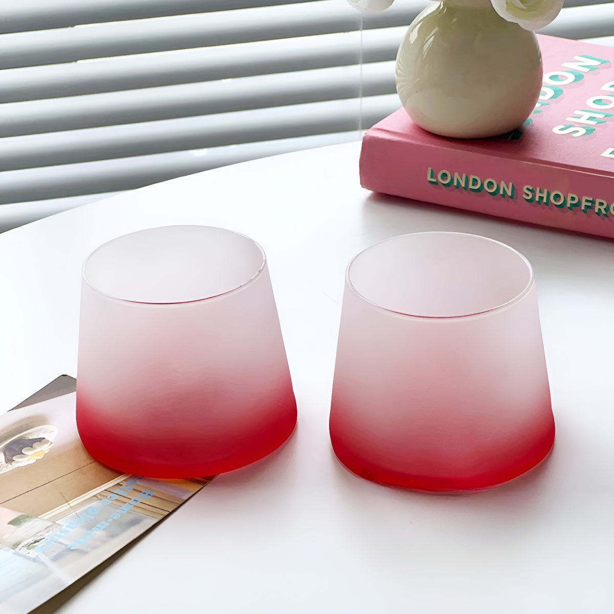Red Frost Gradient Glass Tumbler