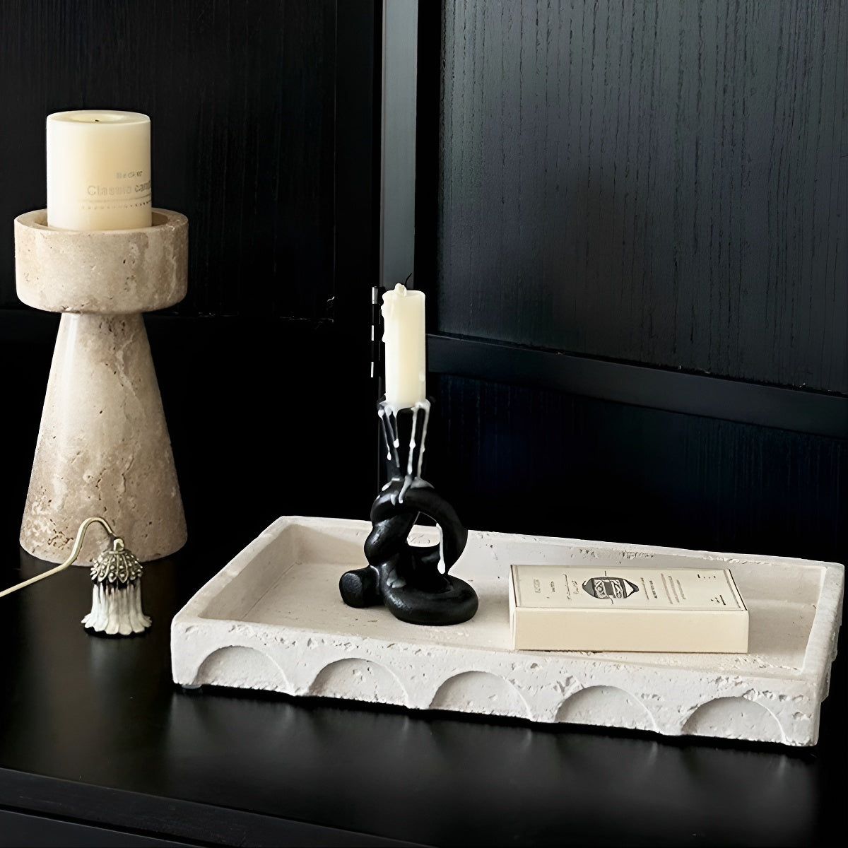 Vintage Travertine Storage Tray