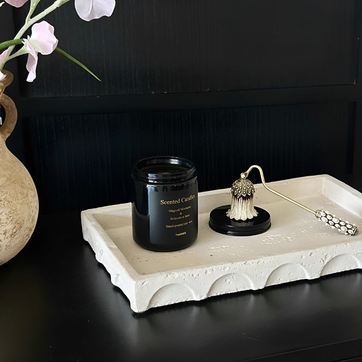 Vintage Travertine Storage Tray