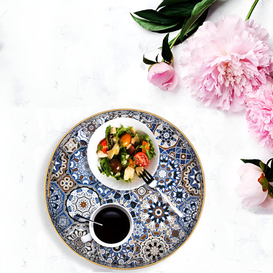 Mediterranean Mosaic Round Tray