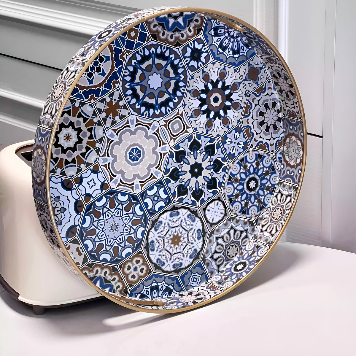 Mediterranean Mosaic Round Tray