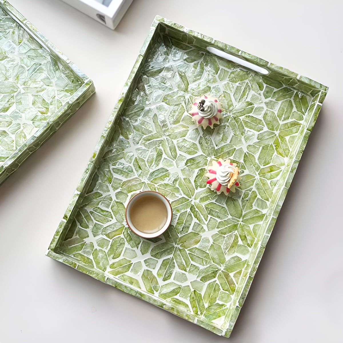 Emerald Green Mother-of-Pearl Mosaic Tray