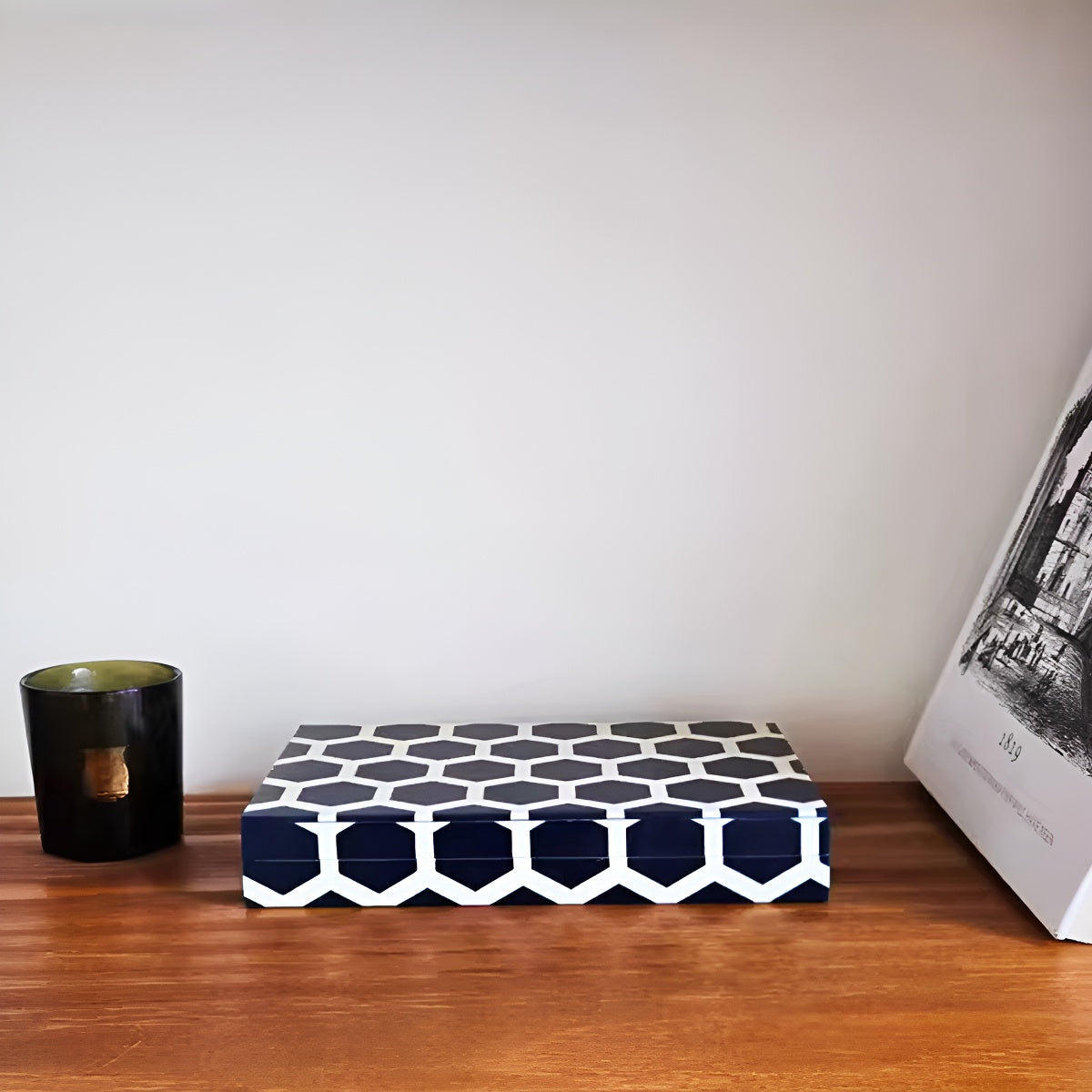 Geometric Pattern Wooden Jewelry Box