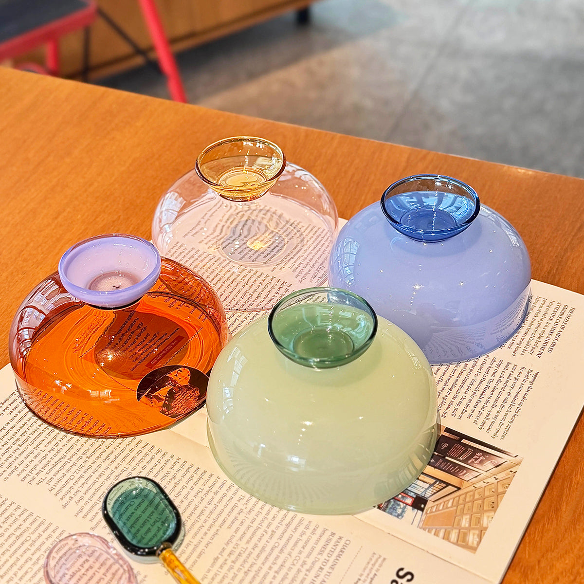 Dreamy Contrast Color-Pop Glass Bowl