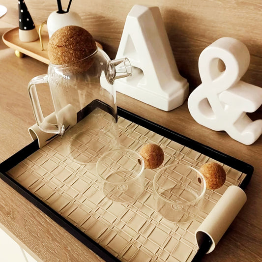 Woven Faux Leather Tray
