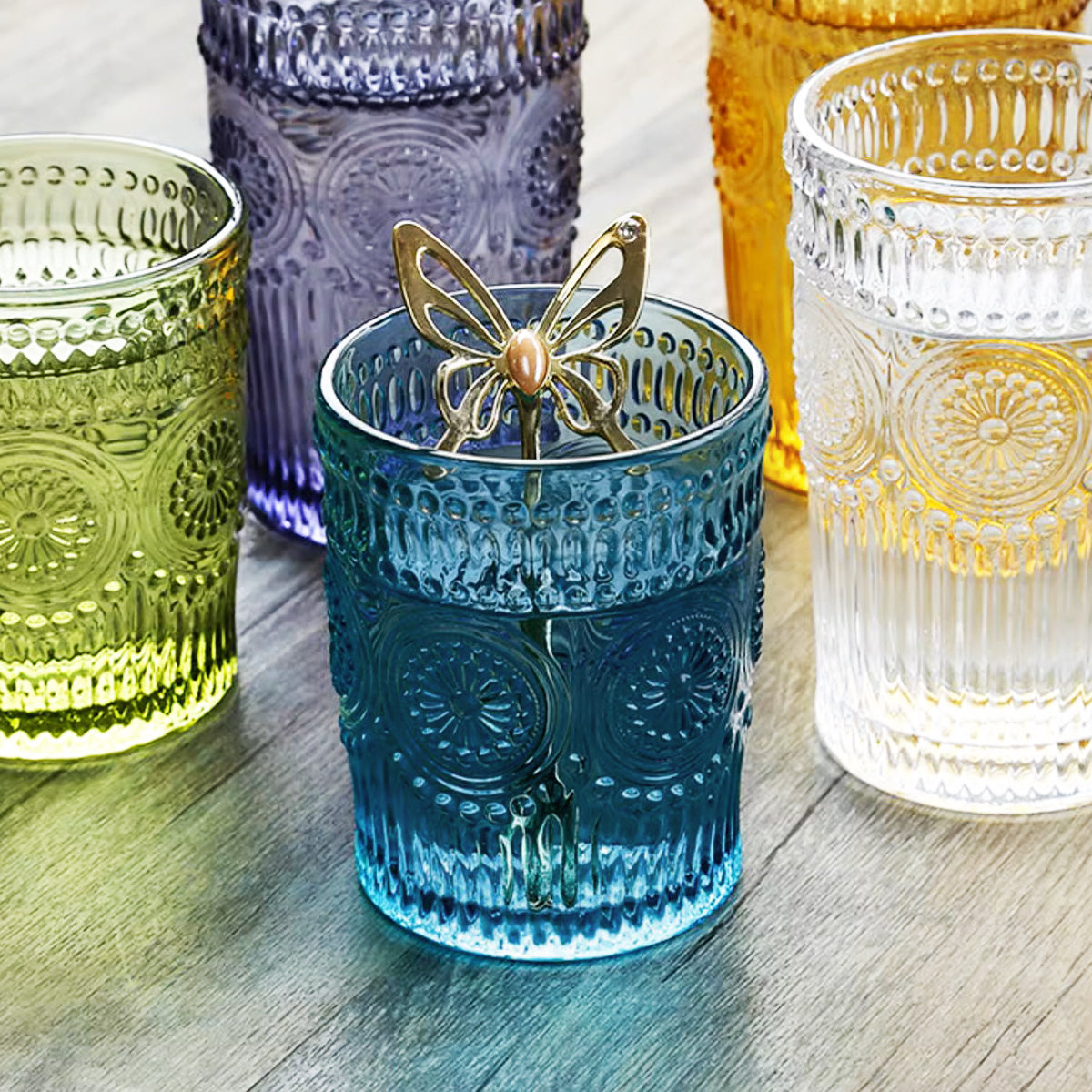 Blue Glass Tumbler (Set of 4)