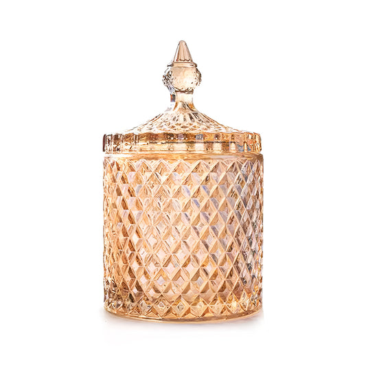 Large Crystal Lidded Jar