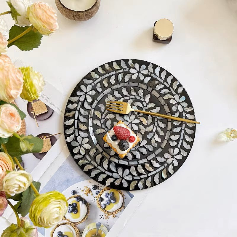 Black & White Mother-of-pearl Plate