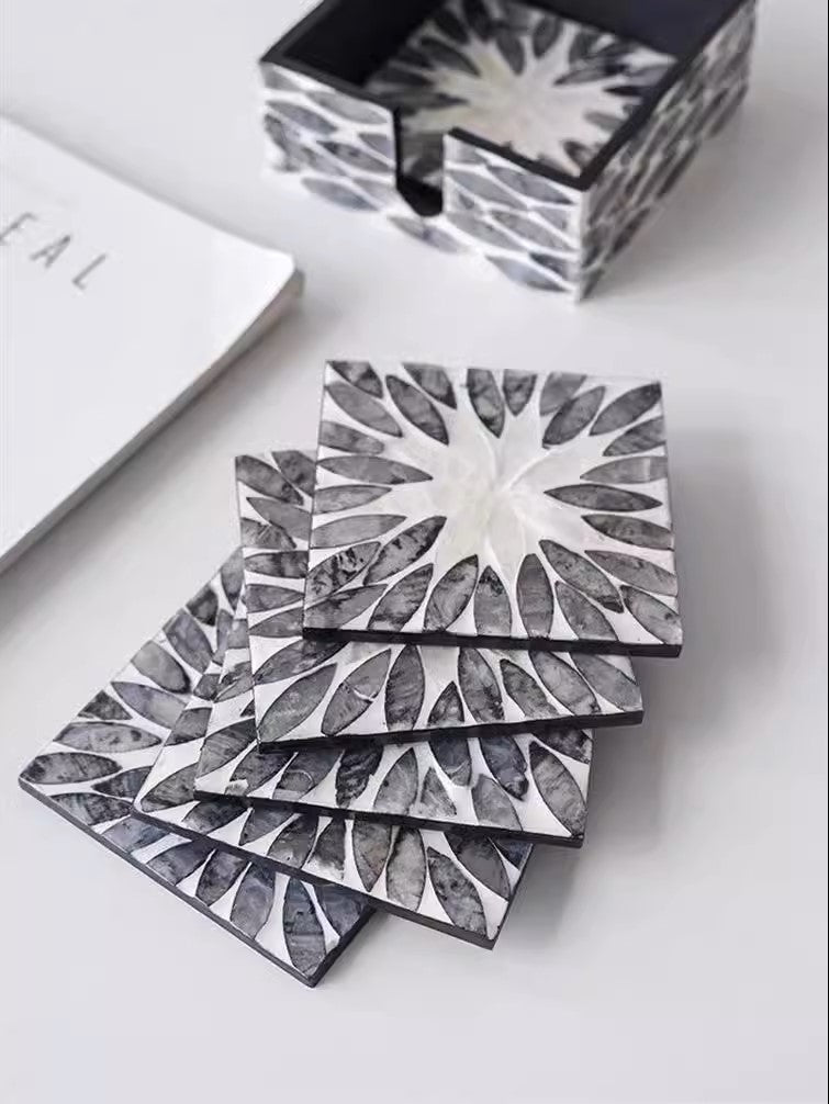 Mother-of-pearl Coaster Set (Set of 6)