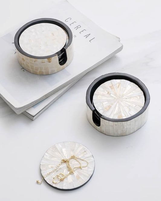 Mother-of-pearl Coaster Set (Set of 6)