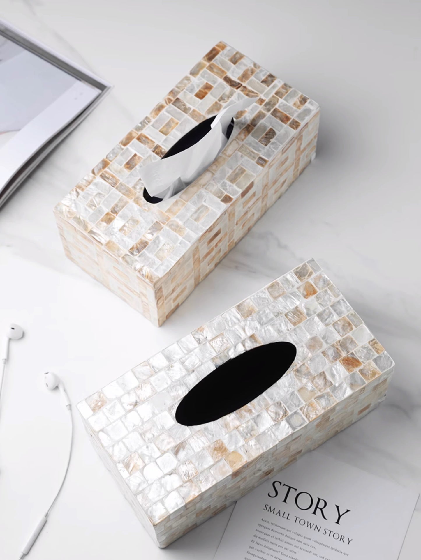 Mother-of-Pearl Tissue Box