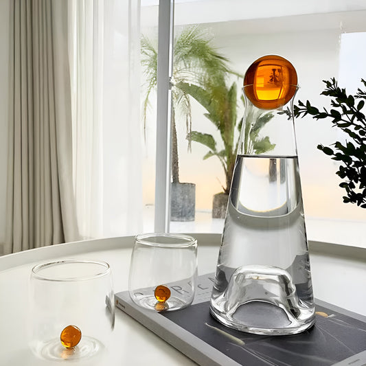 French-Style Amber Dot Glass Tumbler